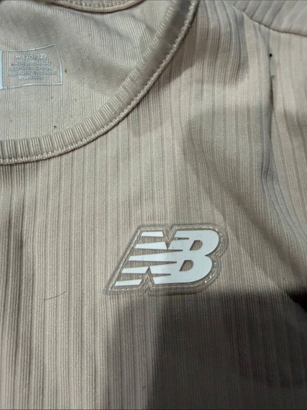 New Balance Cream Ribbed Two-Piece Active Set